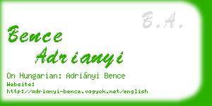 bence adrianyi business card