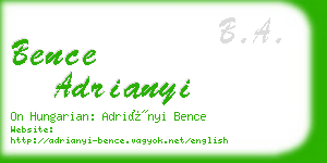 bence adrianyi business card